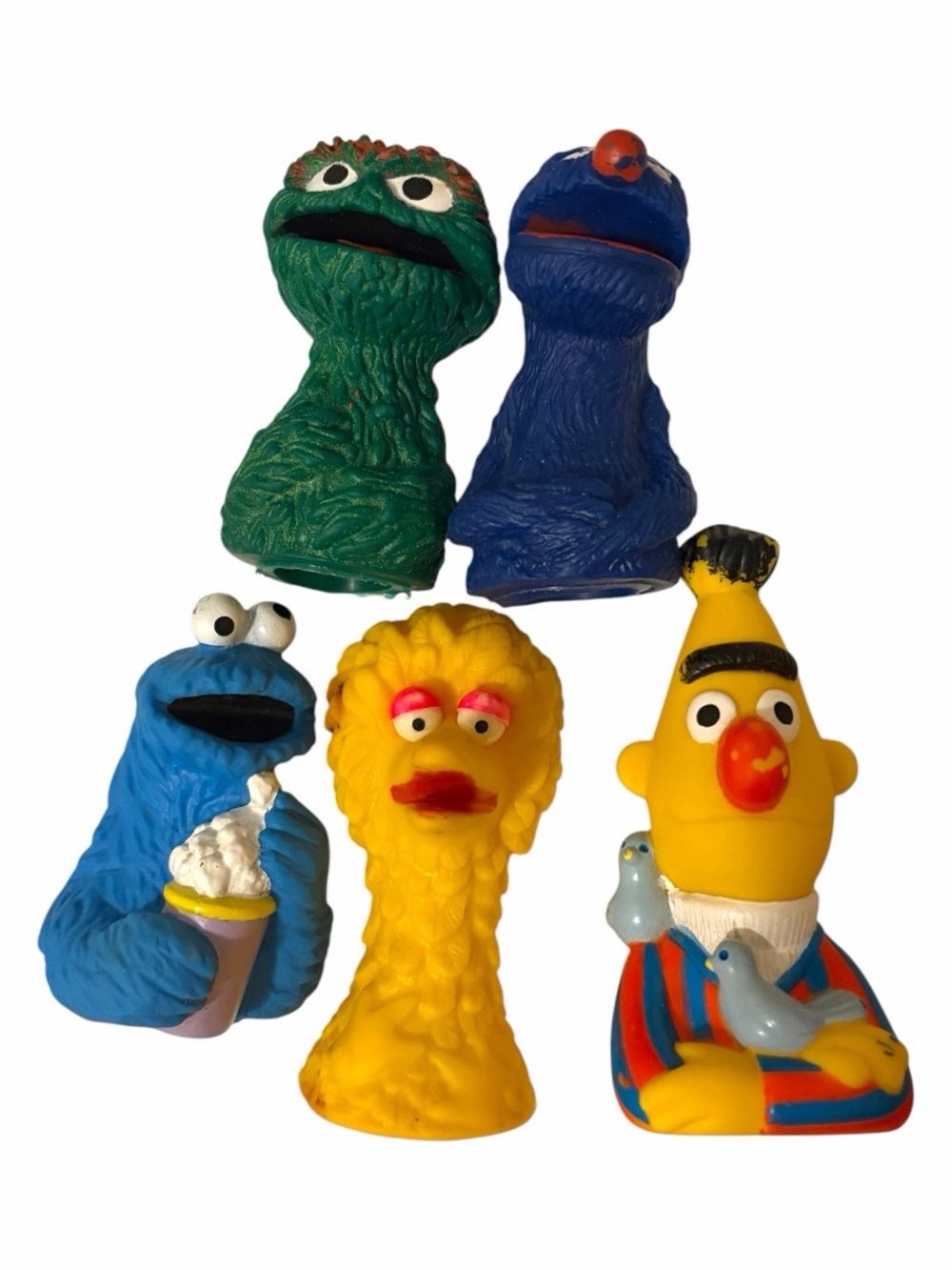 Vintage Sesame Street Characters Kids Toy Finger Puppets - Multicolor